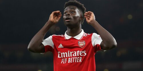 Saka double against Palace sends Arsenal eight points clear