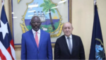 Liberia President George Weah and French Foreign Minister Jean-Yves Le Drian met in Monrovia, Liberia
