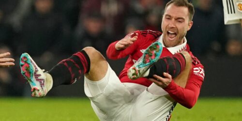 Man United’s Christian Eriksen injured in Premier League game against Luton